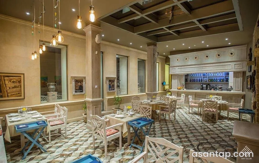 ART CLUB Restaurant yemək zalının interyeri