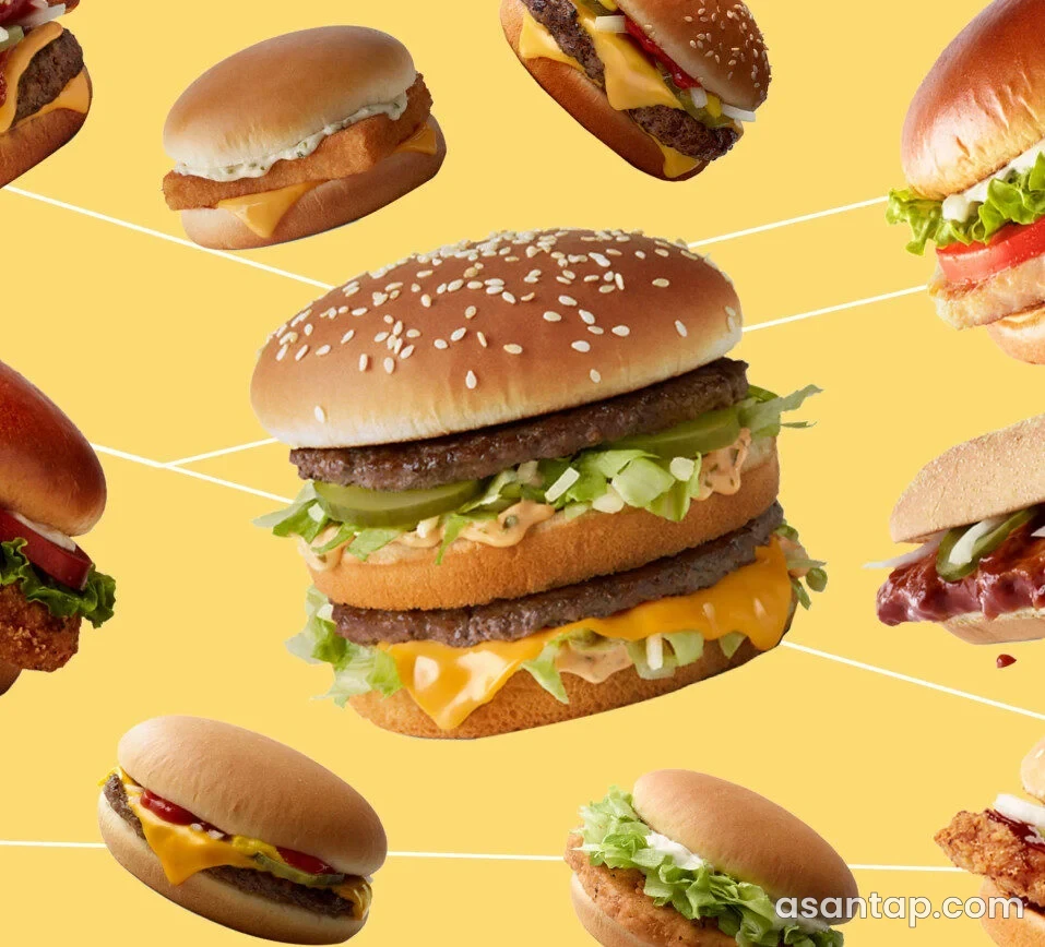 McDonald's — Crescent Mall — rəsmi mall səhifəsində burger məhsullarının təqdimatı