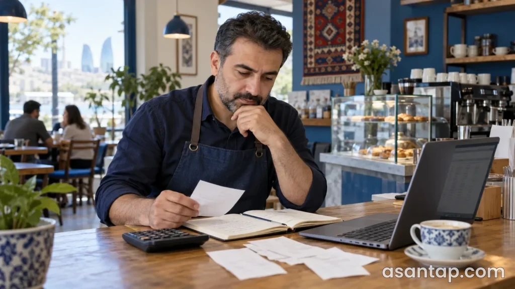 Reklam qeydlərini və müraciət hesabatını müqayisə edən biznes sahibinin illüstrativ iş masası təsviri